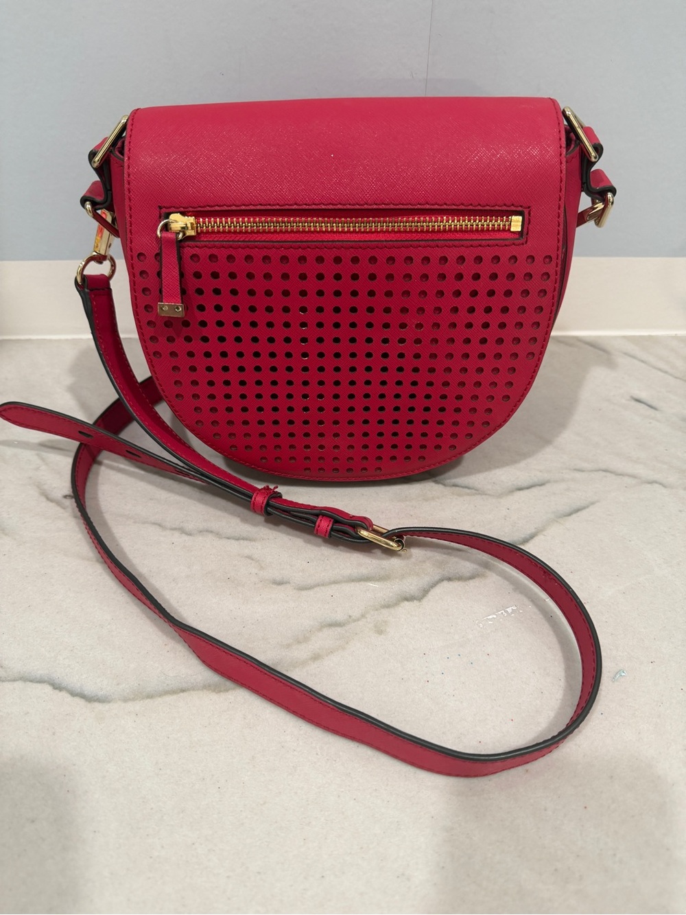 Rebecca Minkoff Women's Red/Pink Perforated Crossbody Bag